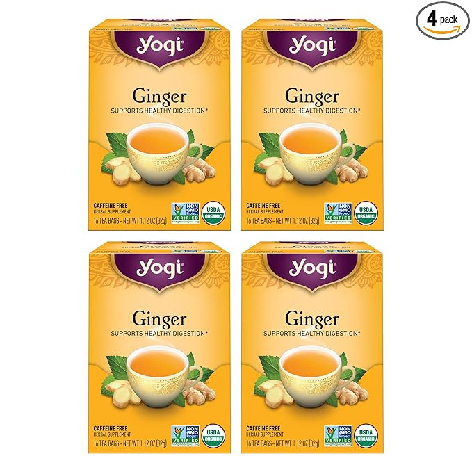 Yogi Tea Ginger - 16 Bags per Pack (4 Packs) - Organic Digestive Support Tea - Includes Ginger Ro... | Amazon (US)