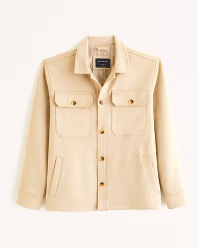 Vegan Suede Shirt Jacket | Abercrombie & Fitch (US)