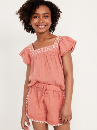 Flutter-Sleeve Swing Top for Girls | Old Navy (US)