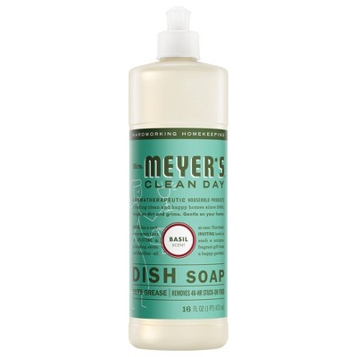 Mrs. Meyer's Clean Day Basil Scent Liquid Dish Soap - 16 fl oz: Safe for Sensitive Skin, Aluminum-Free, Dye-Free, Paraben-Free | Target
