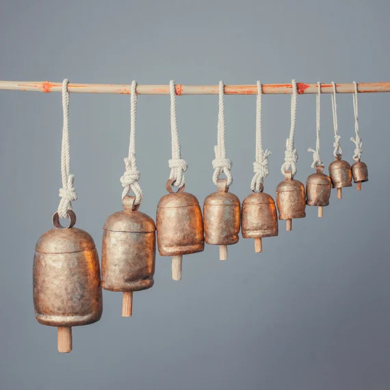 Handmade Small to Big Brass Rustic Hanging Bells for Home | Etsy | Etsy (US)