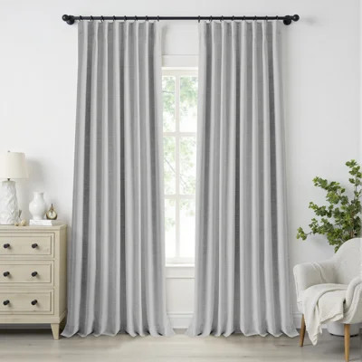 Birglinde Faux Linen Textured Thermal 100% Blackout Curtains for Bedroom Living Room Rod Pocket/Ring Clips | Wayfair North America