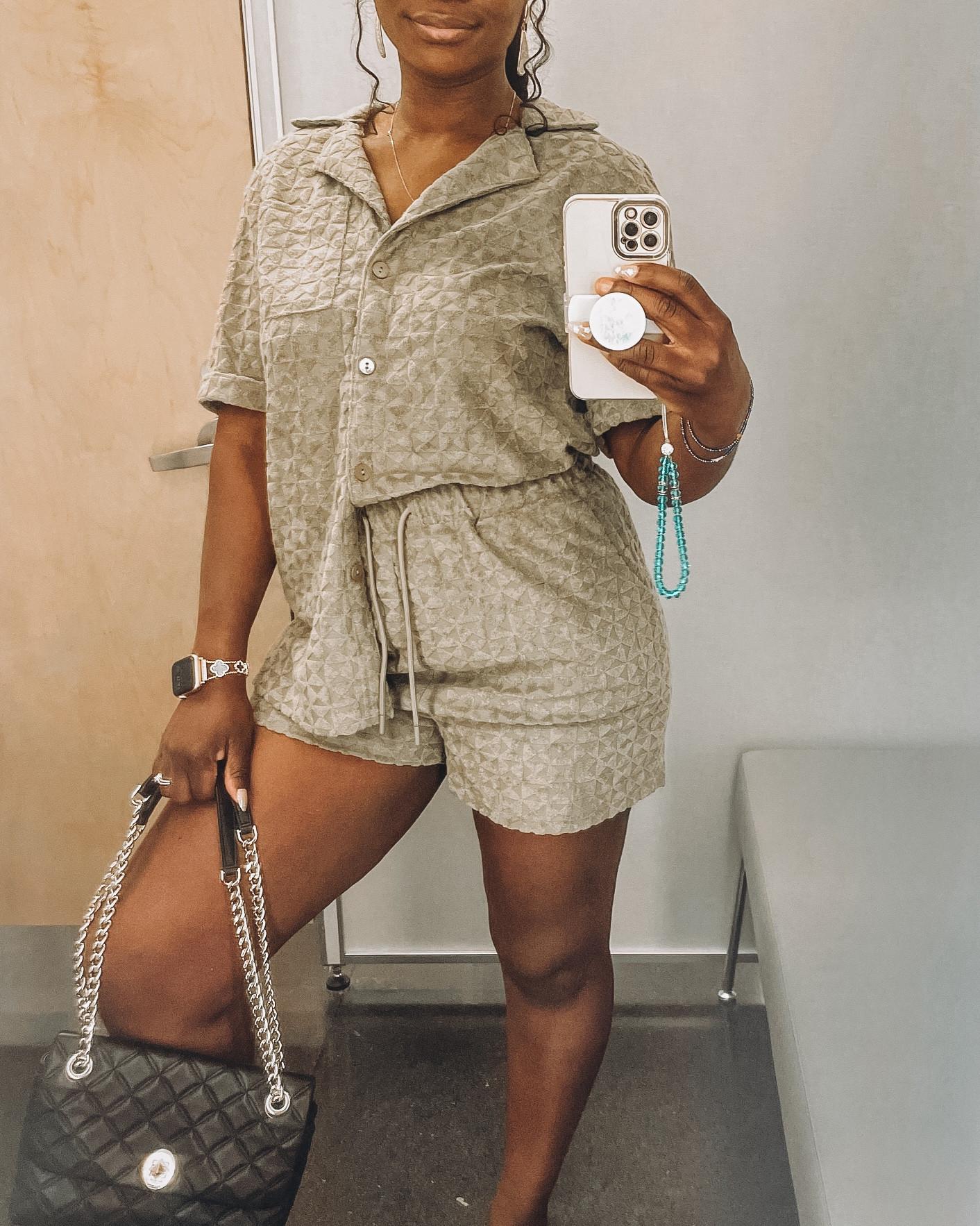 Matching two set from Nordstrom! The fabric on this is very think, soft and color is earthy green. I usually wear M but this is a XS and still fits oversized. Shorts are a perfect M

#LTKSaleAlert #LTKSummerSales #LTKxNSale