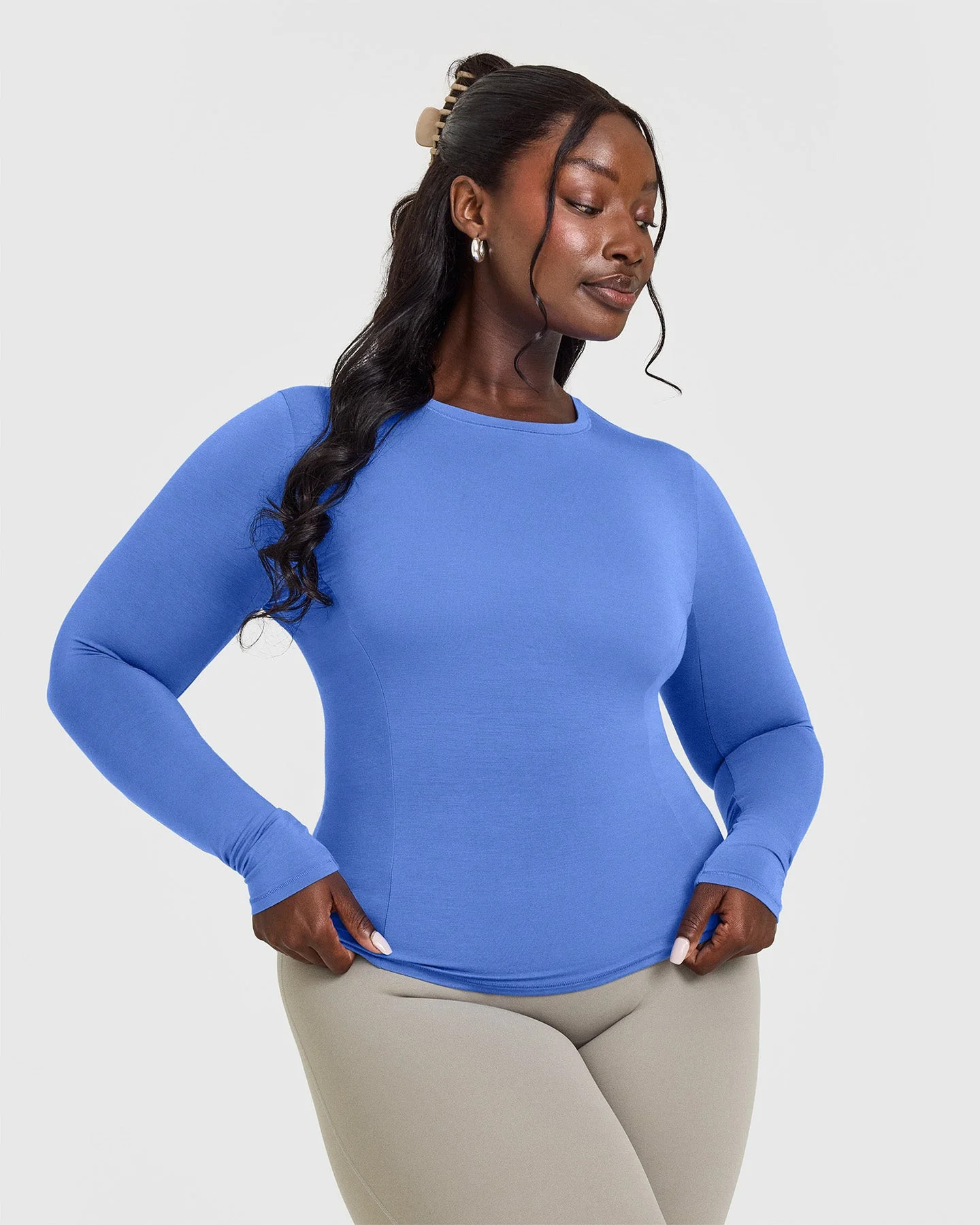 Mellow™ Soft Long Sleeve Top 
 Glaucous Blue | Oner Active (UK / US)