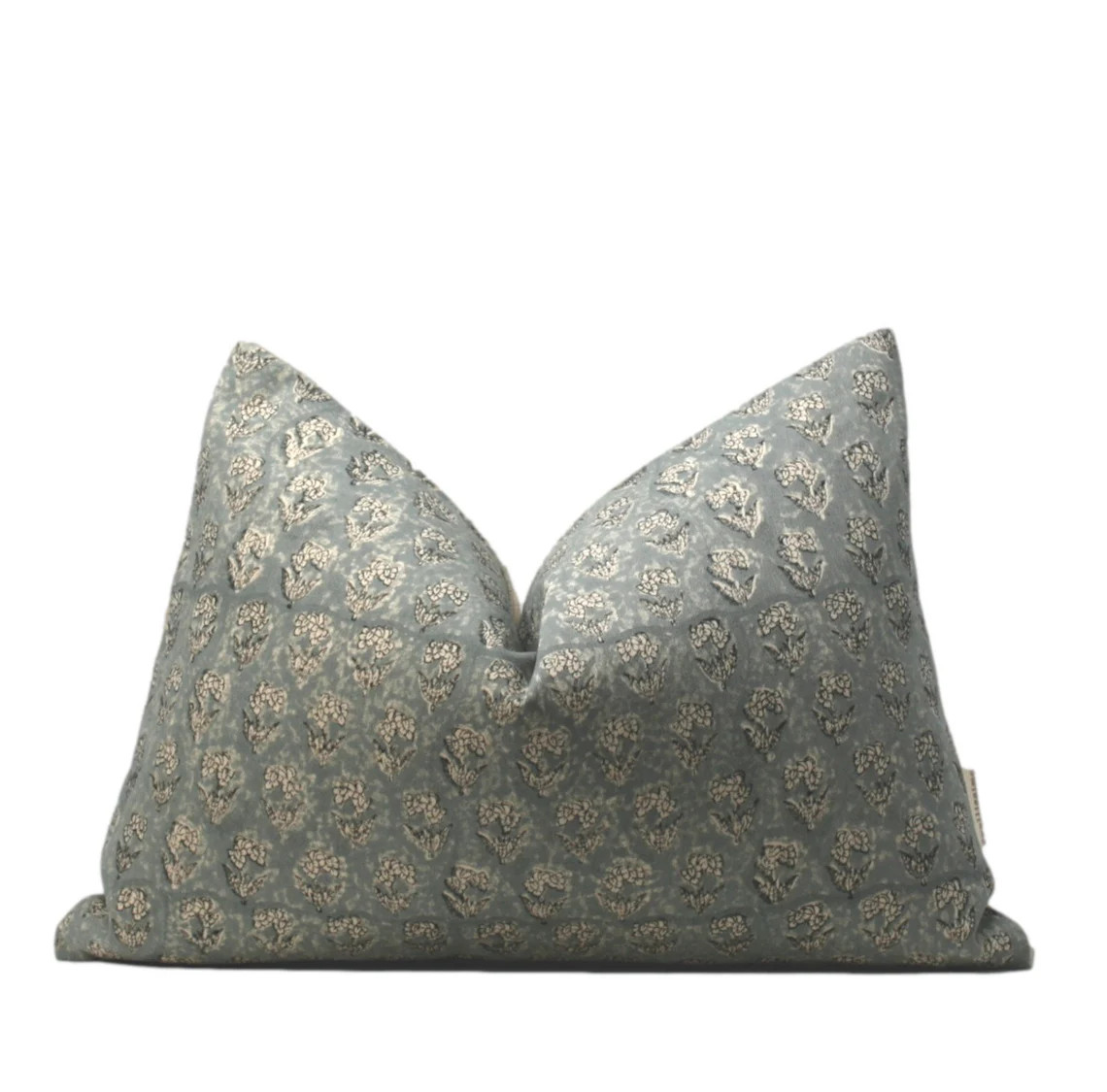 Agathablue Floral Block Print Cotton Pillow Cover - Etsy | Etsy (US)