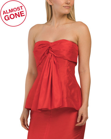 Coraline Strapless Fan Pleat Top | TJ Maxx