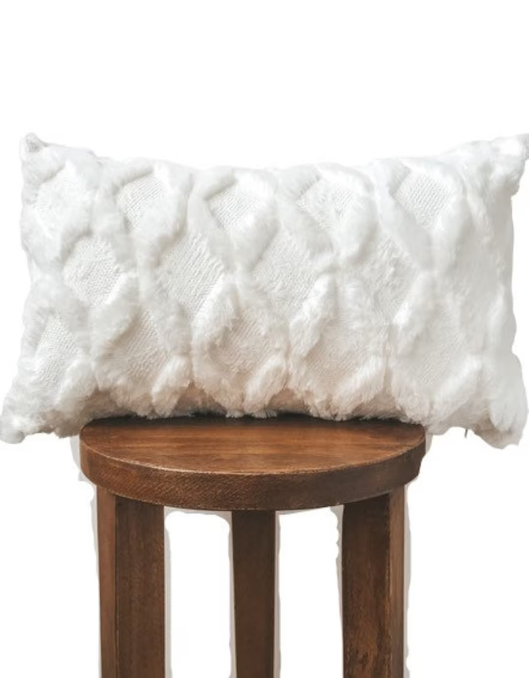 Ivory Fur Lumbar Pillow Cover | White Christmas Fur Pillow | Holiday Faux Fur Throw Pillow | Ivor... | Etsy (US)