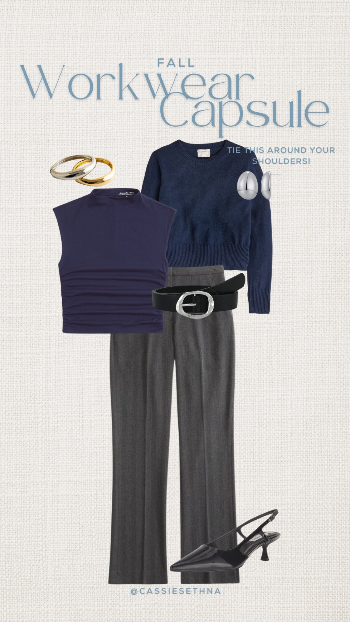 Fall workwear outfit! I love pairing navy & grey together, plus the monochromatic layering for those chilly mornings & warm afternoons! 

#LTKStyleTip #LTKWorkwear #LTKSeasonal