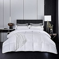 WARFFET White Down Alternative Comforter King All Season, Soft Duvet Insert Plush Stripe Comforter,  | Amazon (US)