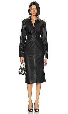 Steve Madden Mclain Faux Leather Dress in Black from Revolve.com | Revolve Clothing (Global)