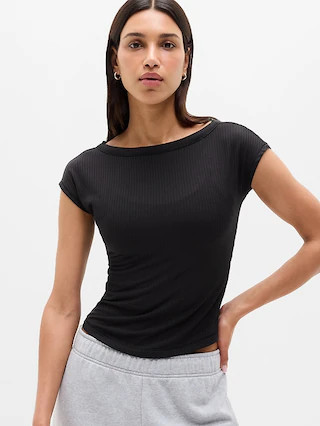 Perfect Rib Boatneck Tee | Athleta