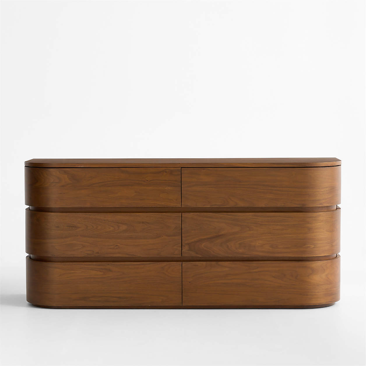 Milano 62" Walnut Wood 6-Drawer Dresser + Reviews | Crate & Barrel | Crate & Barrel