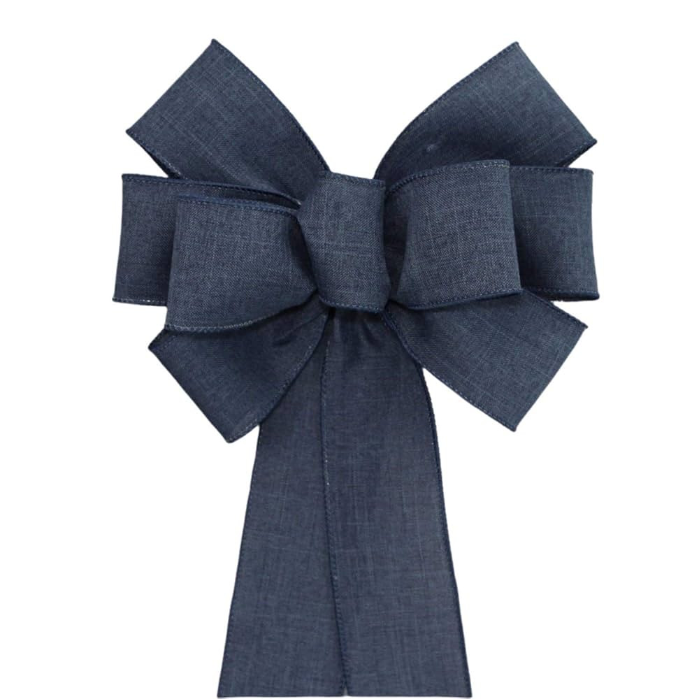 Navy Blue Rustic Wreath Bow - Package Perfect Bows are Made in USA (8 inch bow) | Amazon (US)