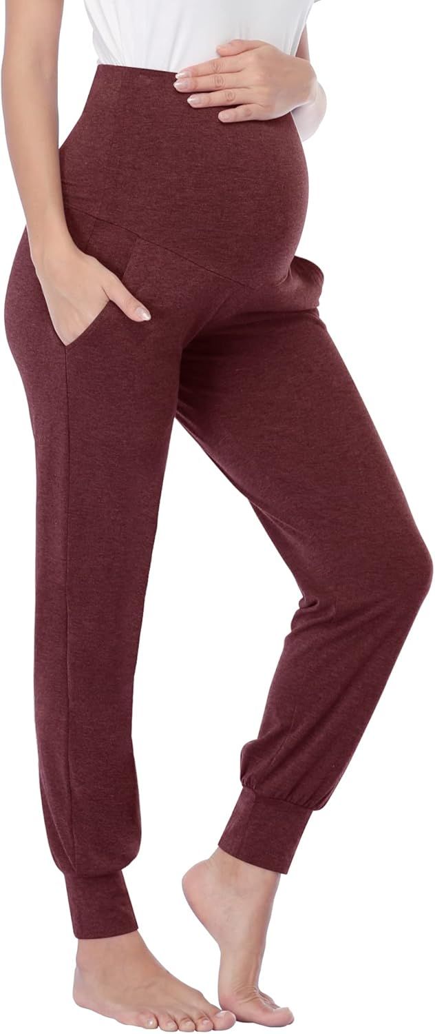 PACBREEZE Women's Maternity Pants Comfy Stretchy Casual Pajama Workout Joggers Pregnancy Lounge P... | Amazon (US)