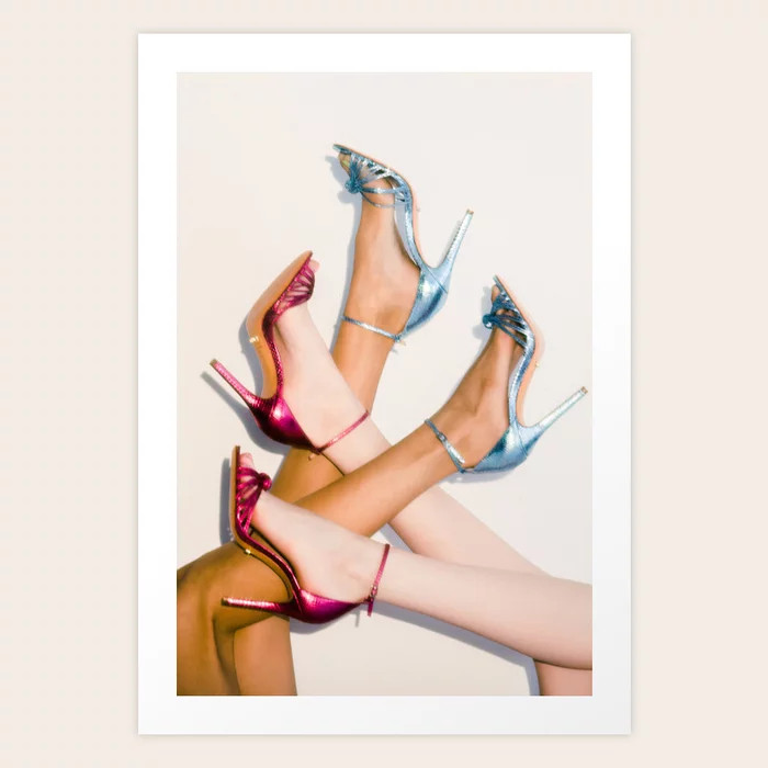 Blue and Pink Heels Art Print by Chris Schoonover | Society6