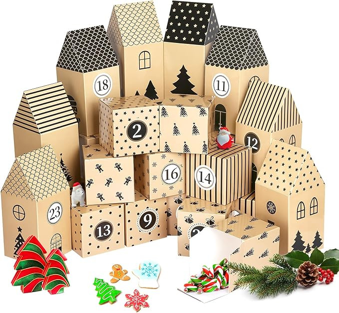 KESOTE 24 Empty Advent Calendar Boxes to Fill, Christmas Advent Calendar 2023 for Adults Kids Cou... | Amazon (US)