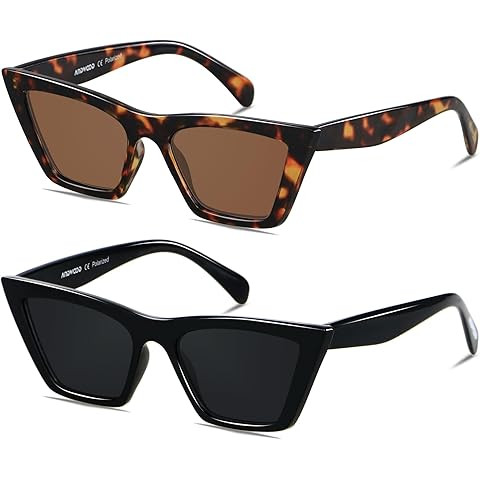 WOWSUN Narrow Small Vintage Polarized Cat Eye Sunglasses for Women | Amazon (US)