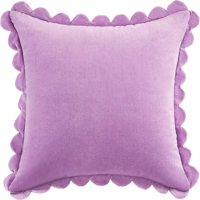 kate spade new york Scallop Edge Decorative Pillow, 18" x 18" Throw Pillow for Bed or Sofa, Cotto... | Amazon (US)