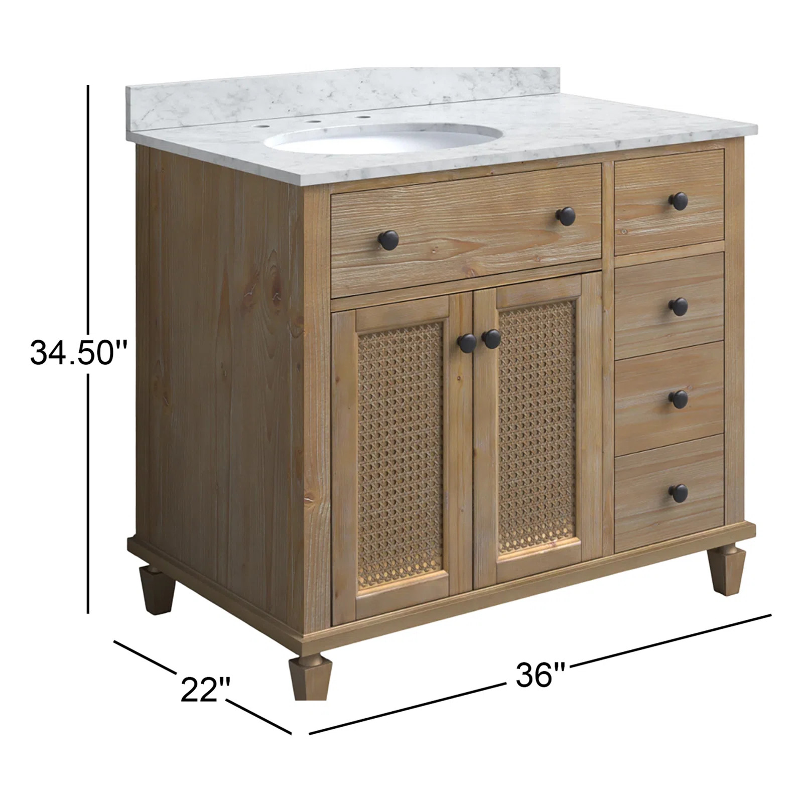 Berkely 36'' Single Bathroom Vanity with Carrara Marble Top | Wayfair North America