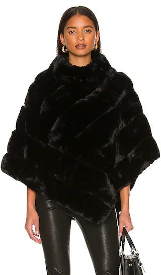 Faux Fur Wrap in Black | Revolve Clothing (Global)