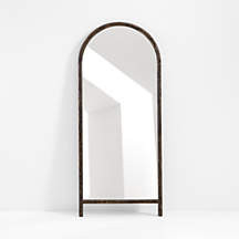 Natia Ebonized Oak Arch Floor Mirror | Crate & Barrel | Crate & Barrel