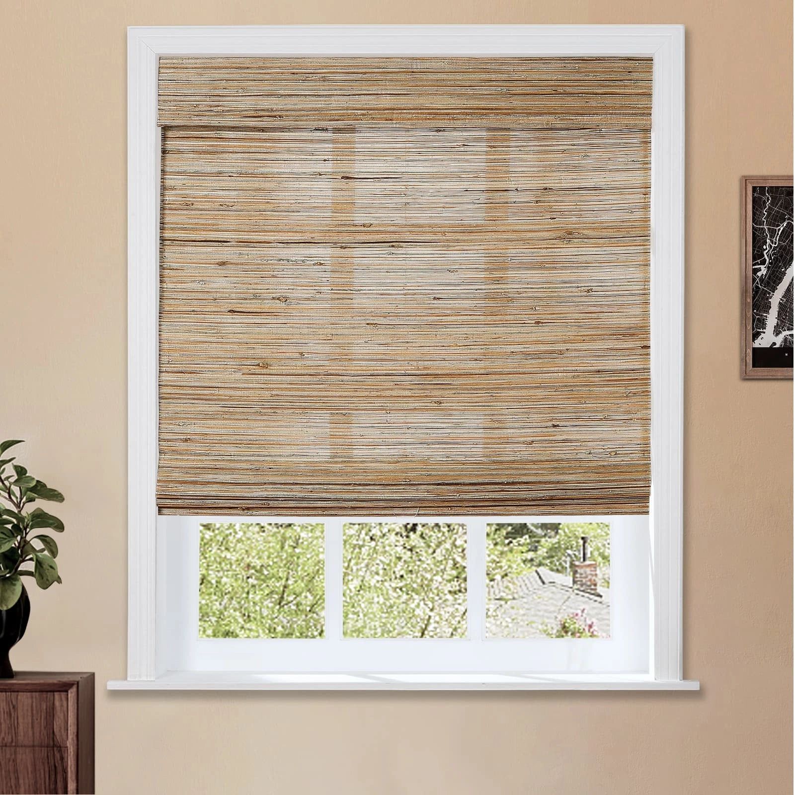 Natural Ramie Bamboo Woven Shade - Honeynut | TWOPAGES