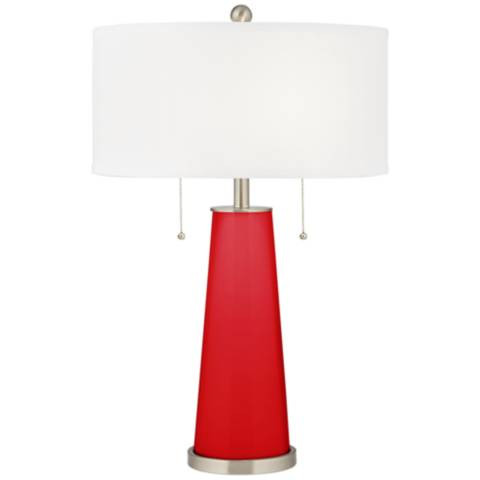 Bright Red Peggy Glass Table Lamp - #94A06 | Lamps Plus | Lamps Plus