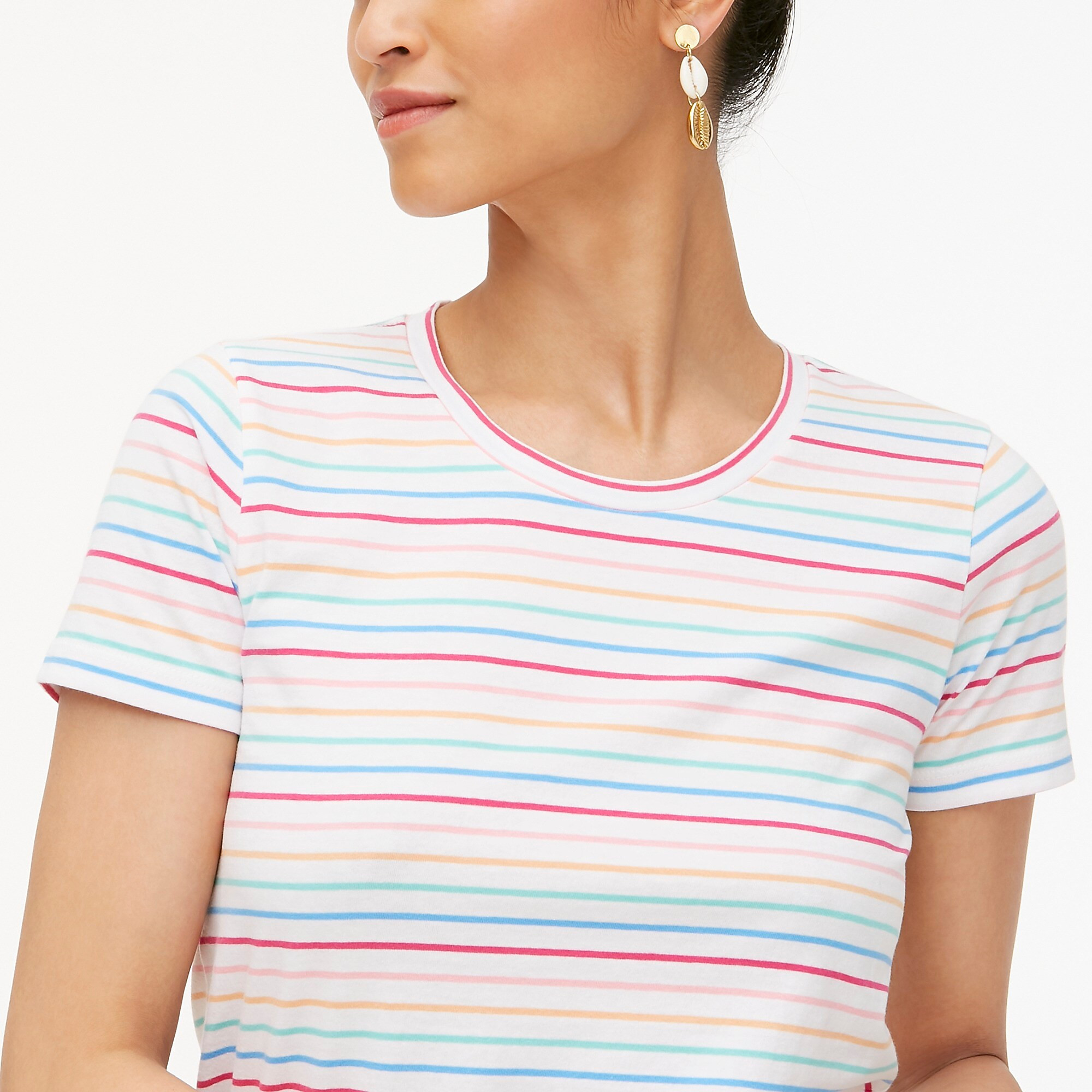Rainbow stripe cotton tee | J.Crew Factory