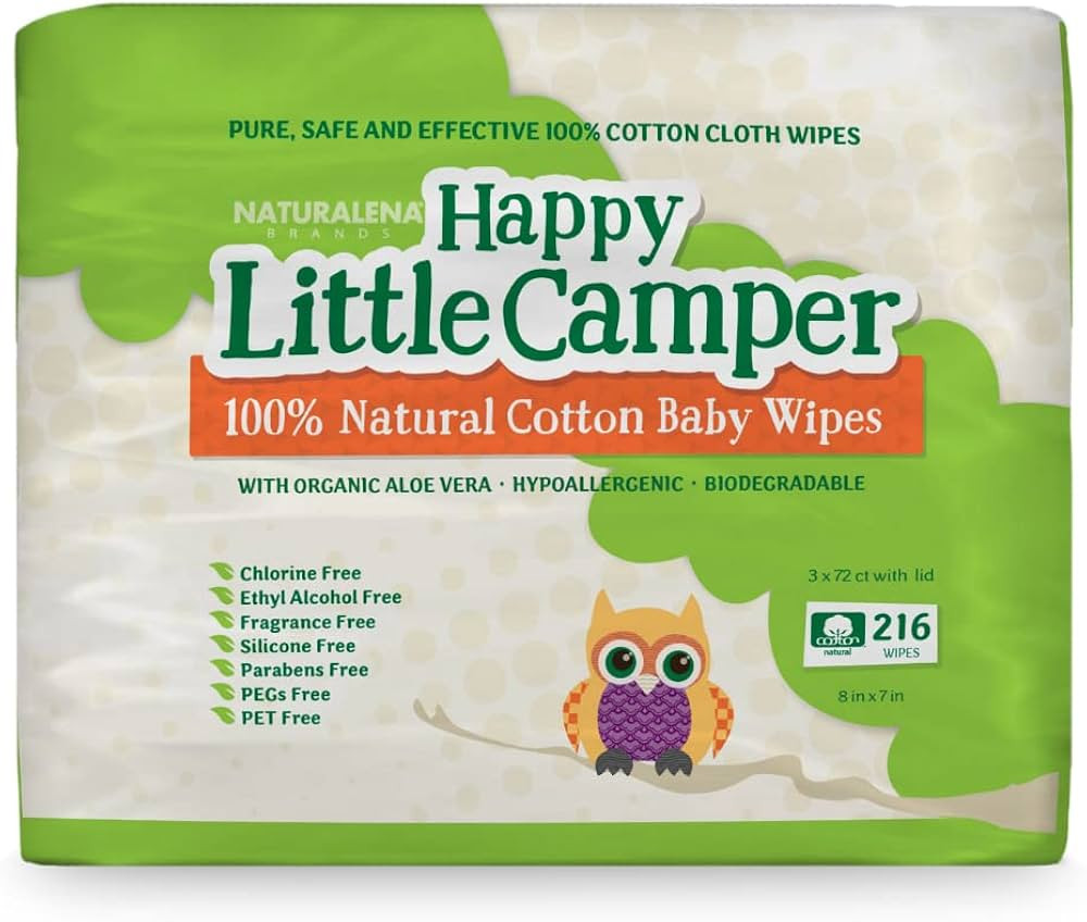Happy Little Camper 99% Natural Baby Wipes with Aloe Vera, Chamomile, and Pomegranate Extracts, C... | Amazon (US)