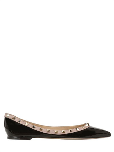 ROCKSTUD PATENT LEATHER BALLERINA FLATS | Luisaviaroma