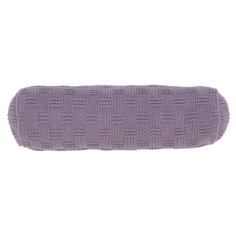 Mainstays 6" x 18" Violet Cotton Knit Bolster Decorative Pillow | Walmart (US)