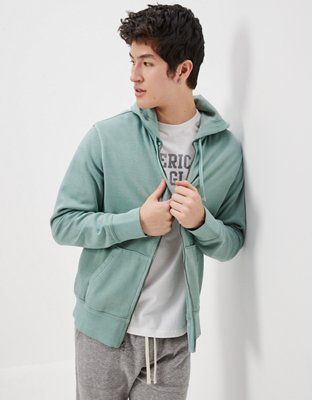 AE Super Soft Fleece Zip-Up Hoodie | American Eagle Outfitters (US & CA)