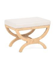 26x19x17 Azura Rattan Ottoman With Cushioned Top | TJ Maxx