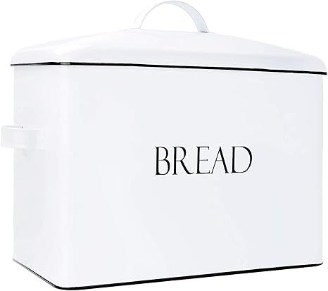 Outshine Extra Large Bread Box White | Countertop Space-Saving Vintage Metal Bread Bin | High Cap... | Amazon (US)
