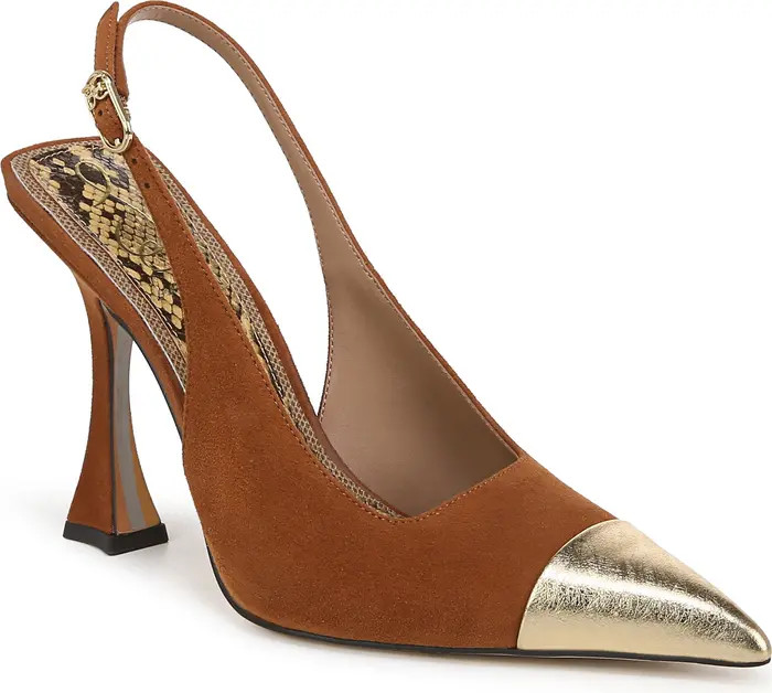Odette Slingback Pointed Cap Toe Pump (Women) | Nordstrom