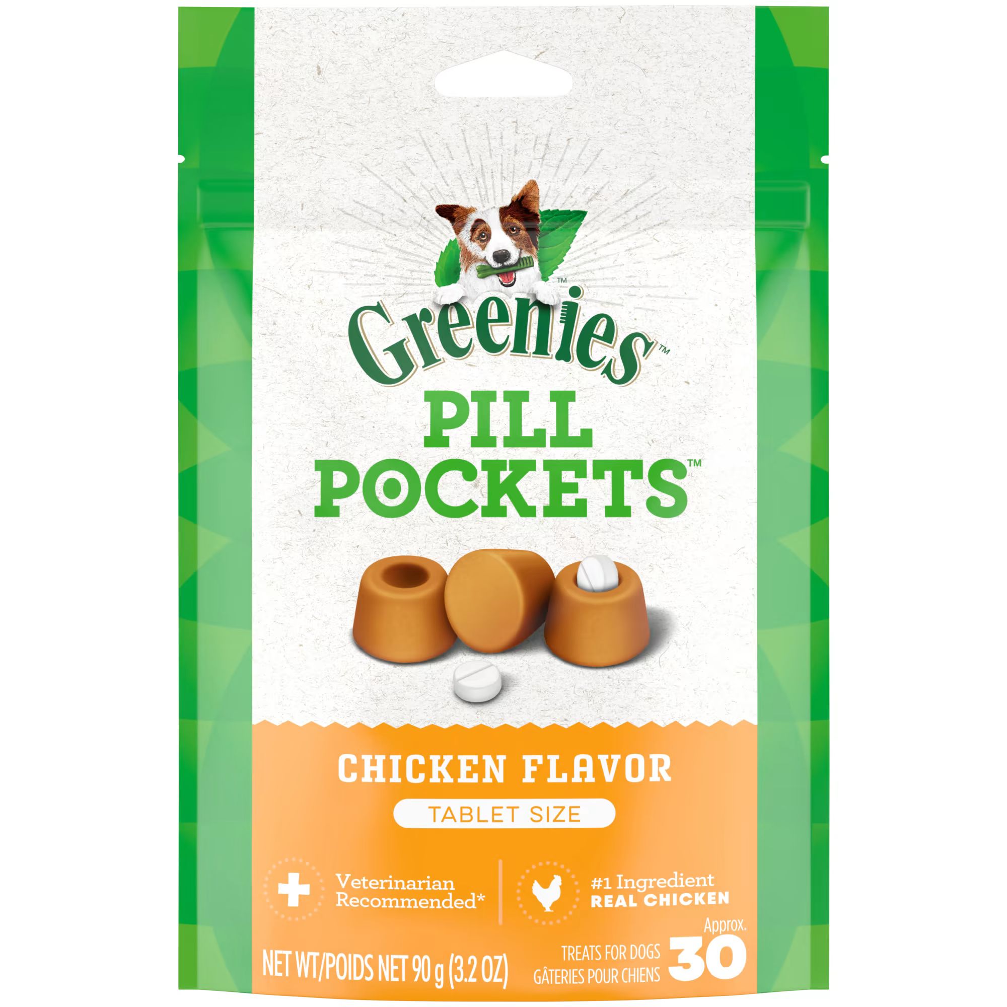 Greenies Pill Pockets Tablet Size Chicken Flavor Dog Treats, 3.2 oz., Count of 30 | Petco
