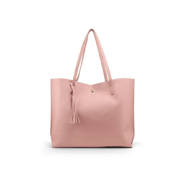 Women Tote Bag Tassels Leather Shoulder Female Handbags - Pink - Walmart.com | Walmart (US)