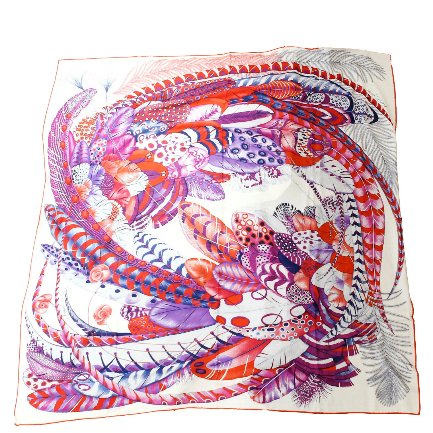 Scarf: Shawl Plumes En Fete 140 Cashmere Multi | Keeks Designer Handbags