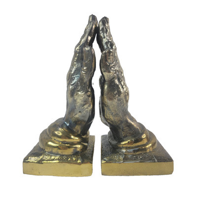 VTG Pair BRASS METAL PRAYING HANDS BOOKENDS 8.5" Prayer Hand Gold Decor | eBay US