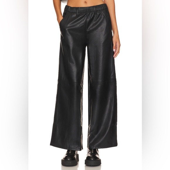 We The Free Night Ride Pull-On Wide-Leg Pants in Black | Poshmark