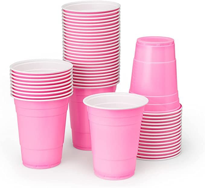 xo, Fetti Party Decorations Pink Plastic Cups - 50 Matte Disposable 16 oz Cups | Bachelorette Par... | Amazon (US)
