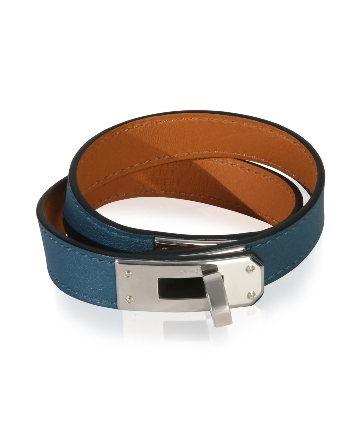 Pre-Owned Hermes Kelly Double Tour Bracelet - Palladium plated | Macy's