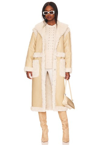 LPA Adriano Coat in Tan & Creme Sherpa from Revolve.com | Revolve Clothing (Global)