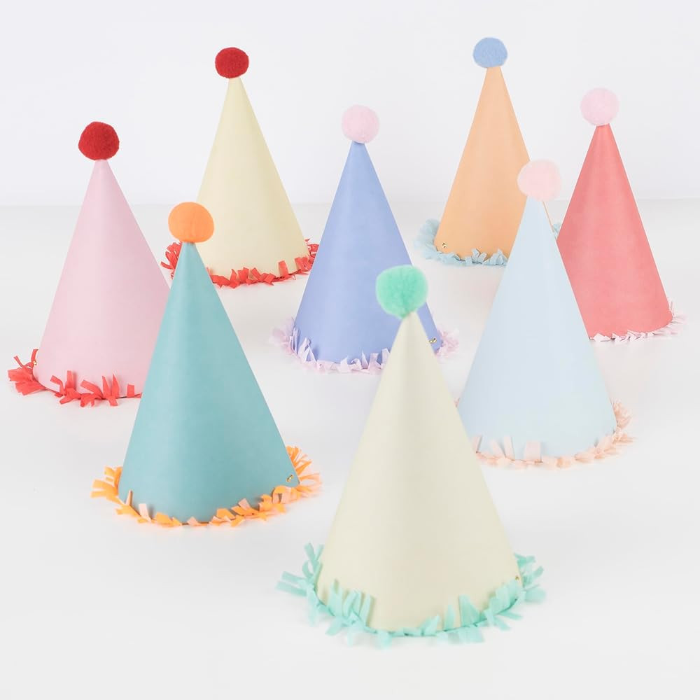 Meri Meri Birthday Party Hats, Pack of 8 Bright and Colorful Cone Birthday Hats for Kids & Adults... | Amazon (US)