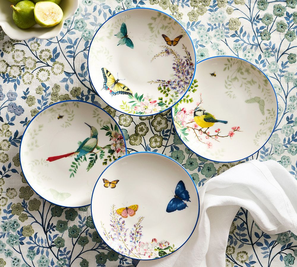 Meadow Stoneware Appetizer Plates - Mixed Set of 4 | Pottery Barn (US)