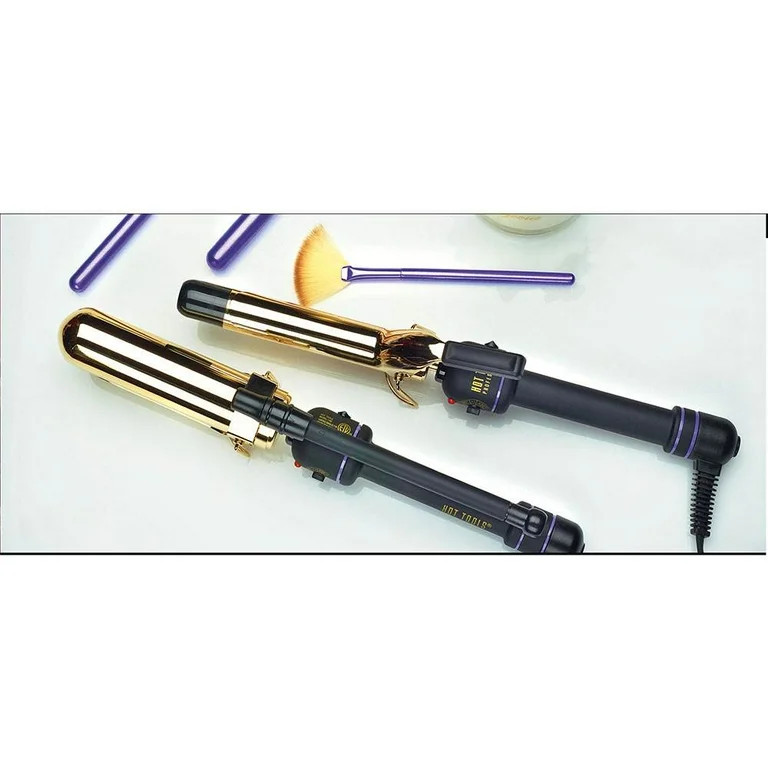 Hot Tools Professional 1 1/4 Inch Variable Heat 24K Gold Hair Curling Iron Wand | Walmart (US)
