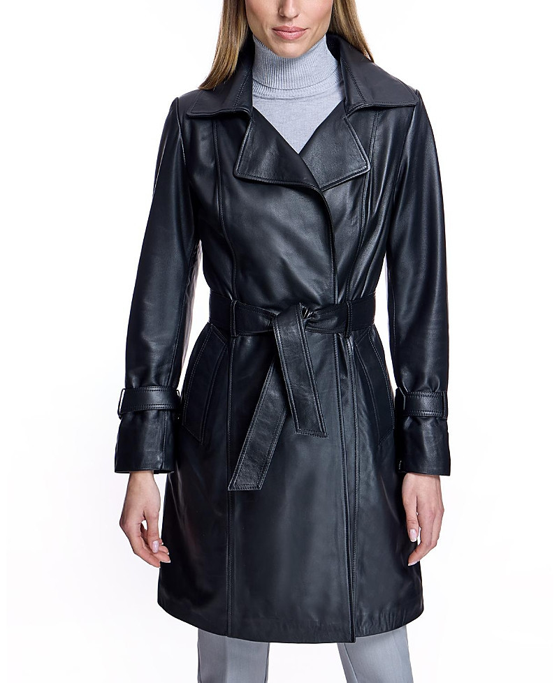 Maximilian Leather Belted Trench | Bloomingdale's (US)