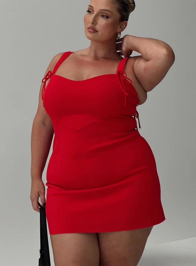 Lovers Quarrel Mini Dress Red Curve | Princess Polly US