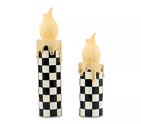 MacKenzie- Childs S/2 Illuminated Candles - Small & Large - QVC.com | QVC