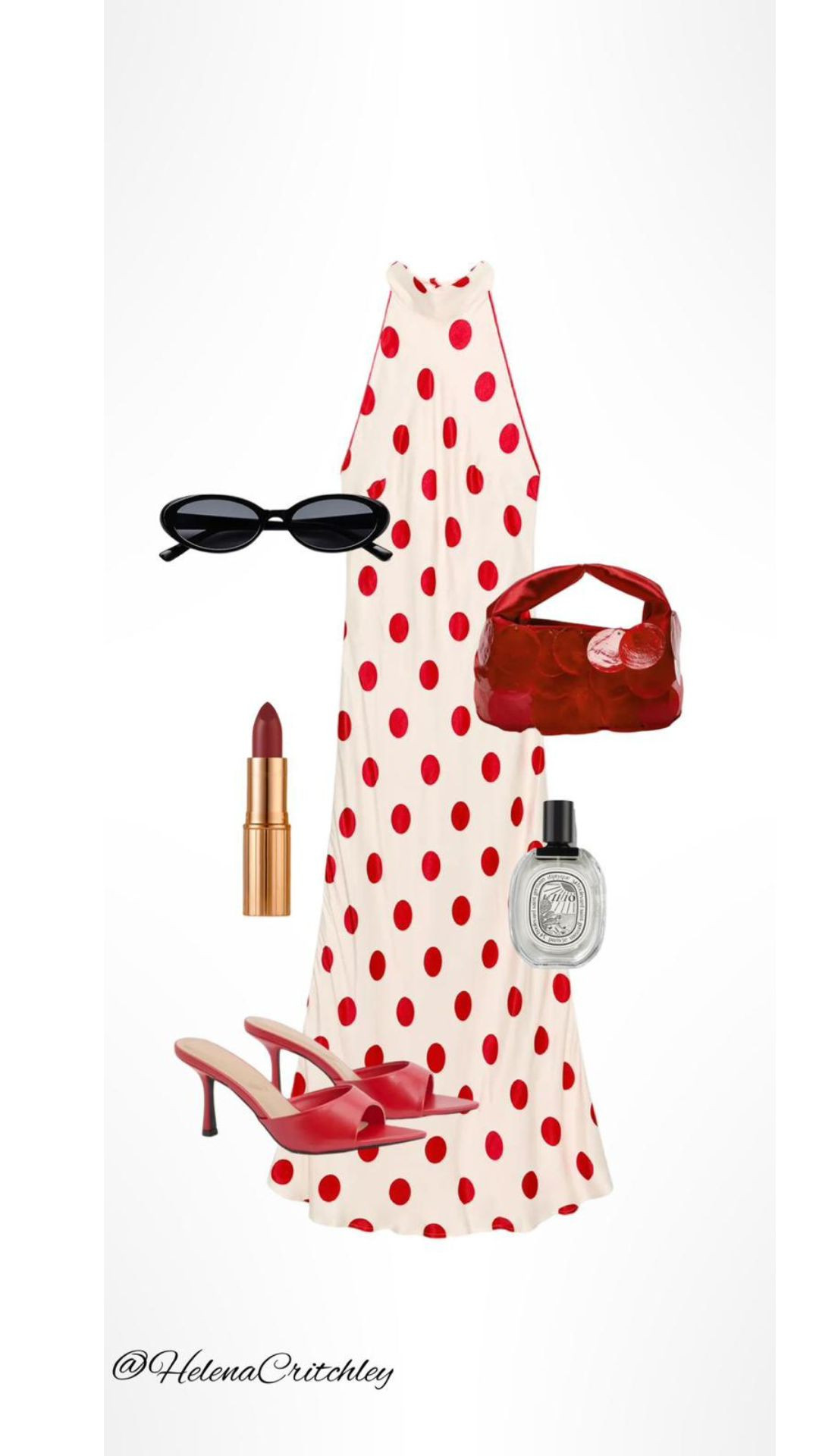 Red Polka Dot Halterneck Dress Outfit! 

Polka Dot Dress, Red Heeled Mules, Red Mini Bag, Black Oval Sunglasses, Statement Summer Dress, Holiday Evening Outfit, Retro Glam Styling, Holiday Meal Out 

 #LTKuk #LTKsummer #LTKtravel